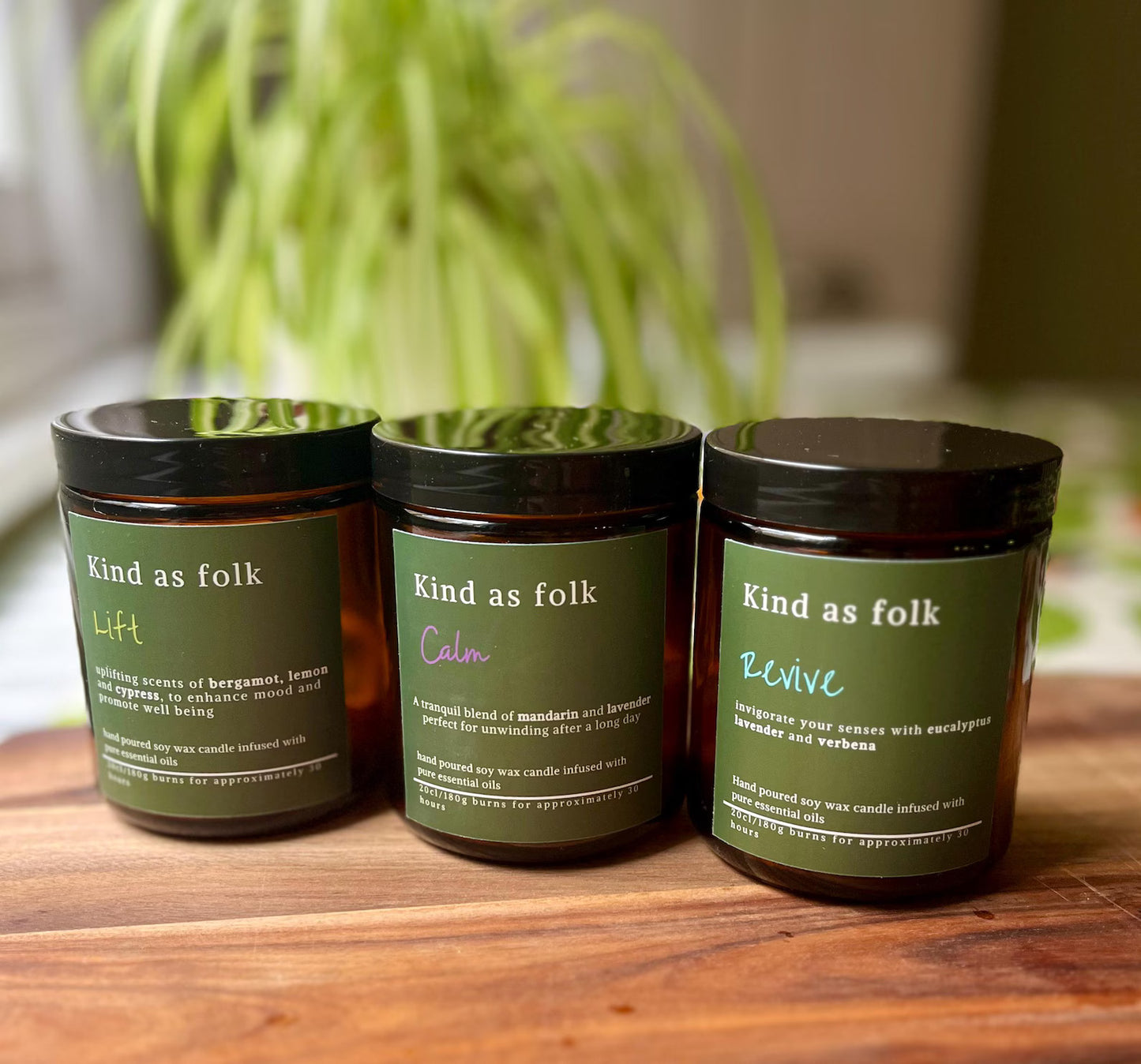 Amber jar candle trio gift set